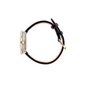 Arne Jacobsen Uhr - römisch - Ø34 mm - vergoldet & schwarzes Lederband